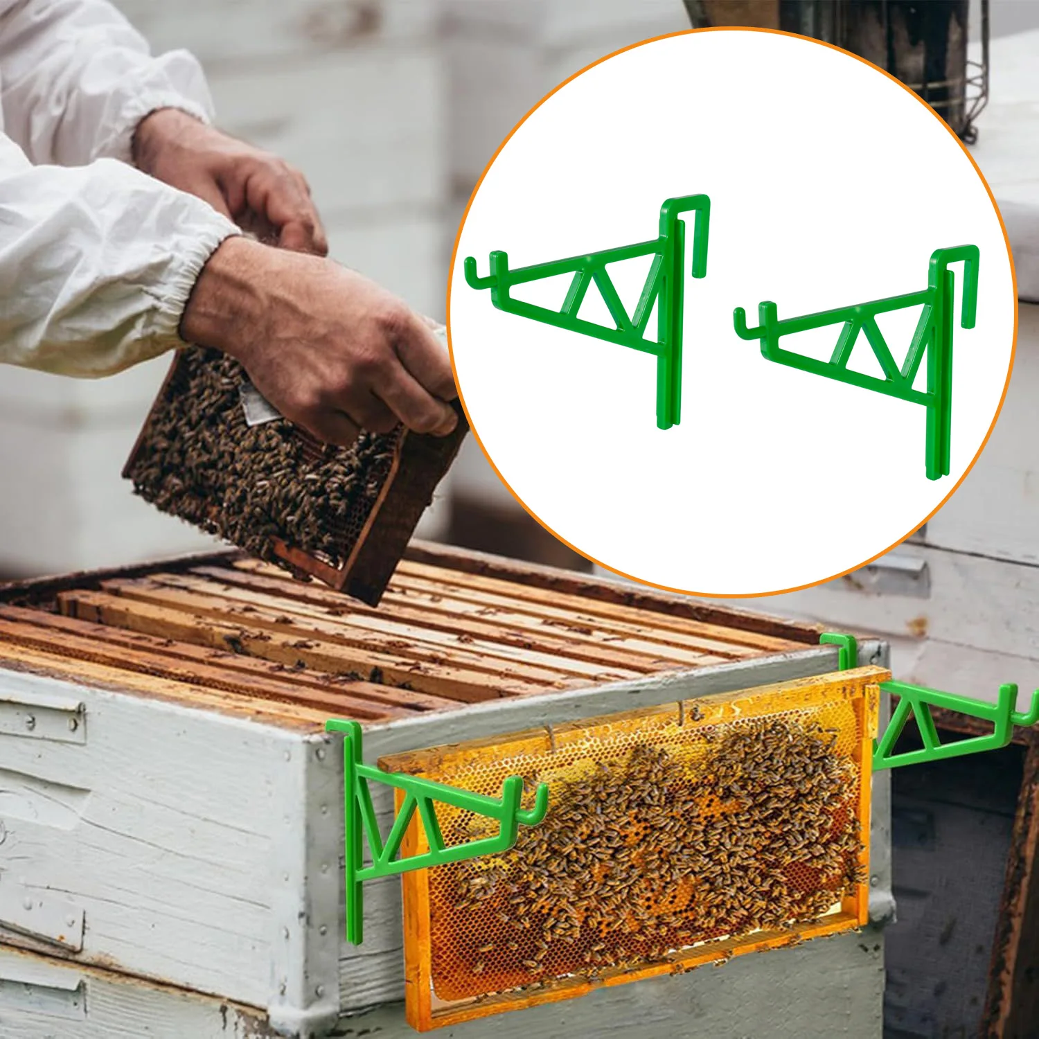 1 Pair Beehive Frame Holder for Beekeeper Inspection Beekeeping Hive Frame Grip Perch Stand Rack Apiculture Equipment