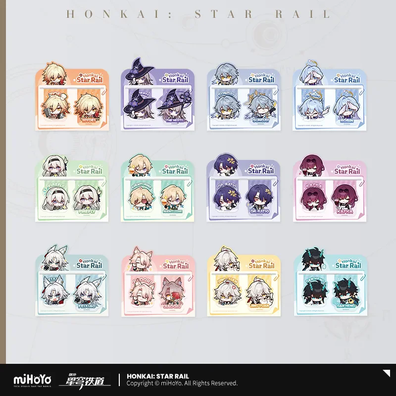 [Genuine] miHoYo Game Honkai Star Rail Soft Magnetic Bookmark Set DanHeng Jiao qiu Sunday Bookmark Ornament Cosplay Xmas Gifts