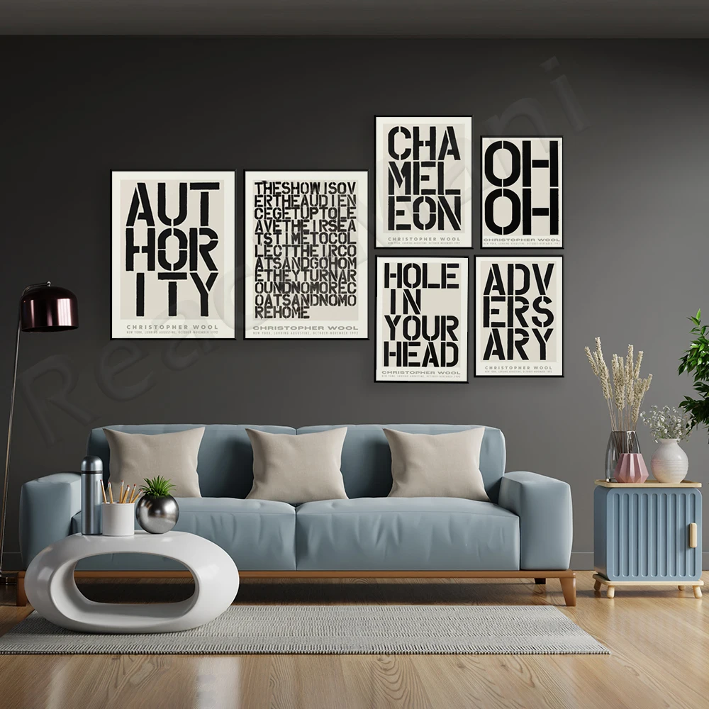 Christopher Wool Prank, Definitive Poster, Christopher Wool Black Book Text Art Poster Canvas Painting Living Room Home Decor