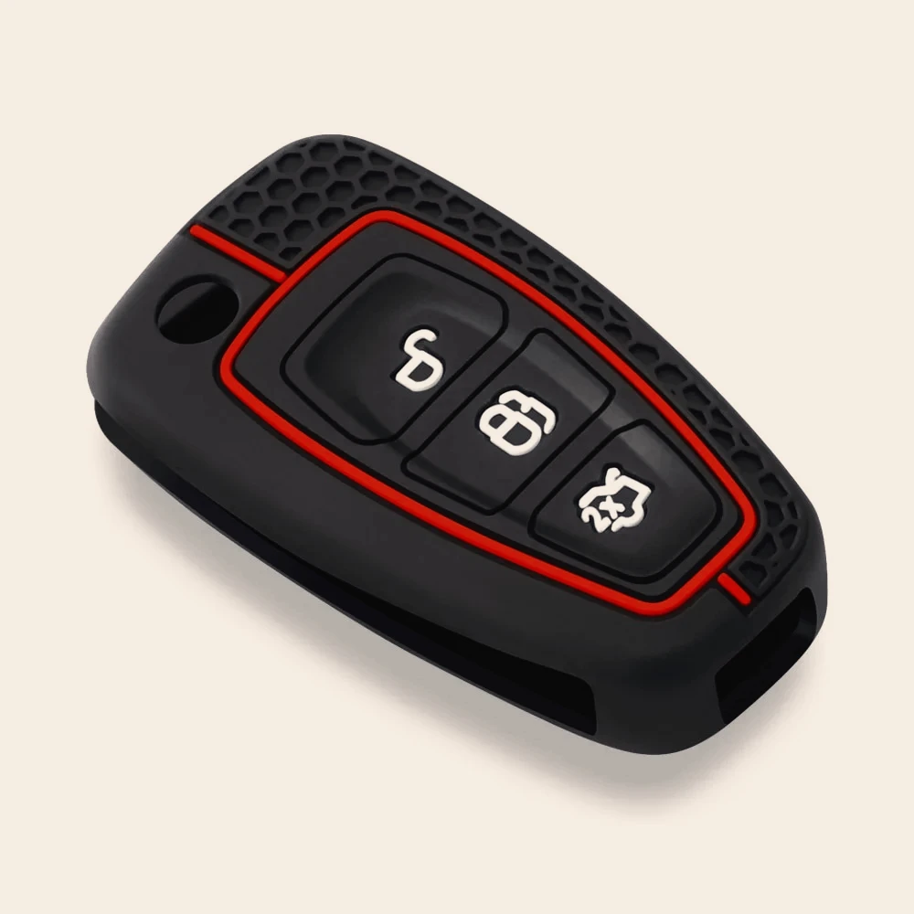 3 Buttons Silicone Remote Key Shell Case For Ford Focus Transit Custom MK8 Cargo Tourneo Custom 2012+ Fiesta 2013 Fob Case