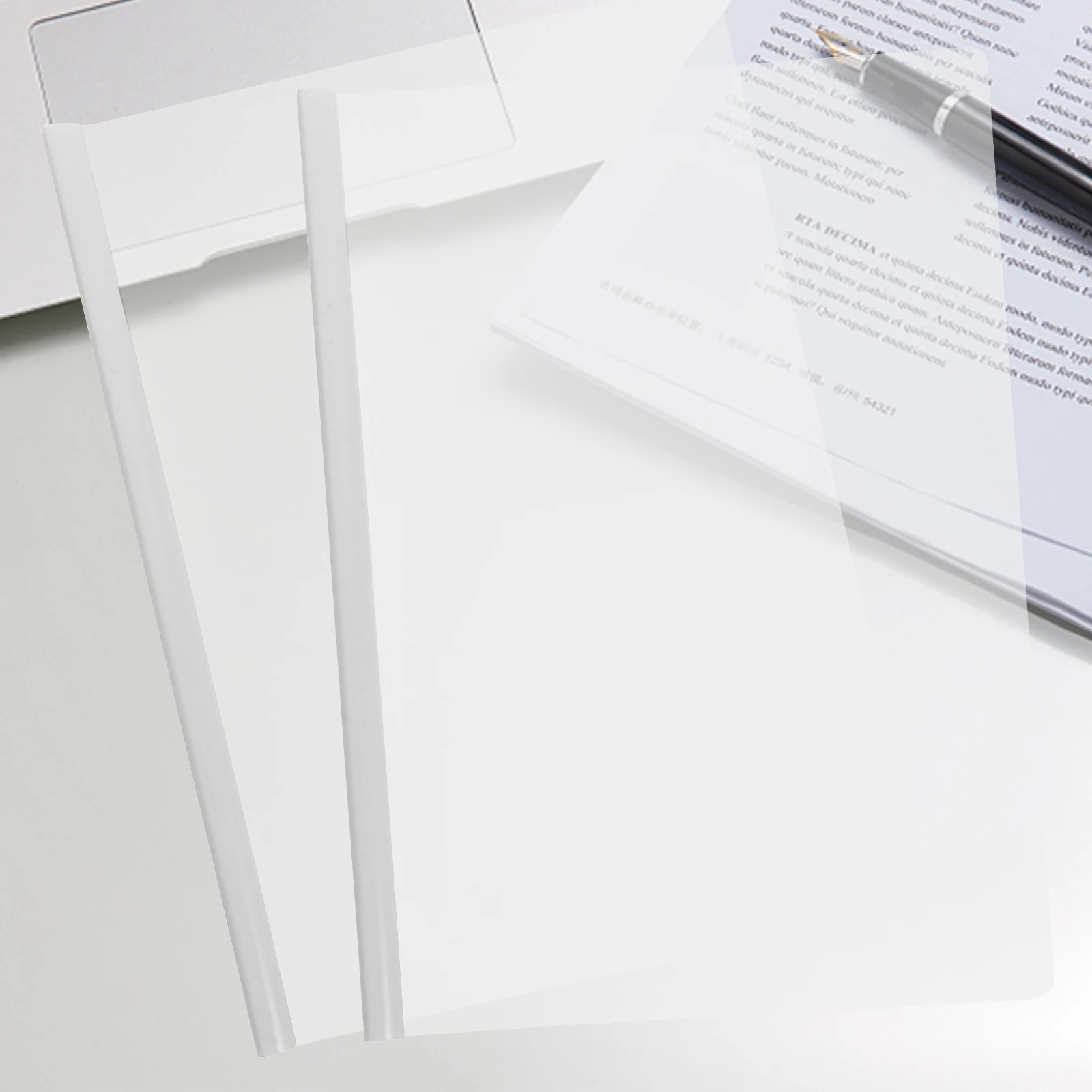 

10 Pcs A4 File Folder Book Cover Clear Plastic Document ganizer Office Supplies Pull Rod Clamp for School Business for Paper