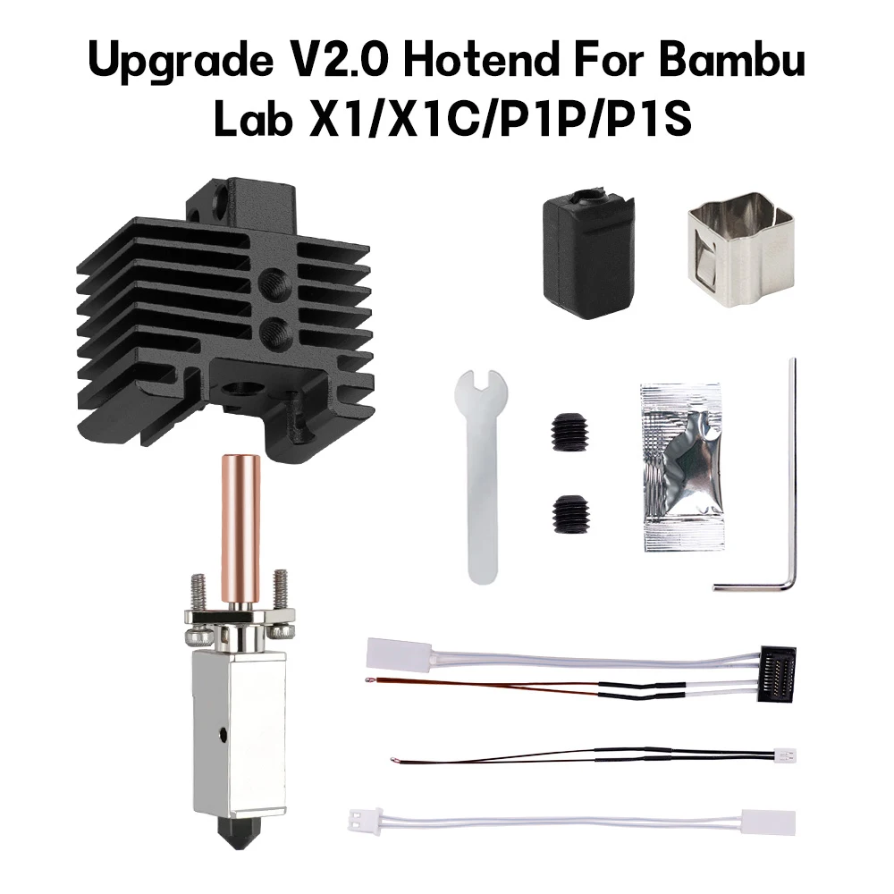 สำหรับ bambu Lab hotend อัพเกรด2.0รุ่น bambulab Bi โลหะเหมาะกับไม้ไผ่ bambulabs X1 X1C P1P hotend เทอร์มิสเตอร์ P1P P1S ร้อน