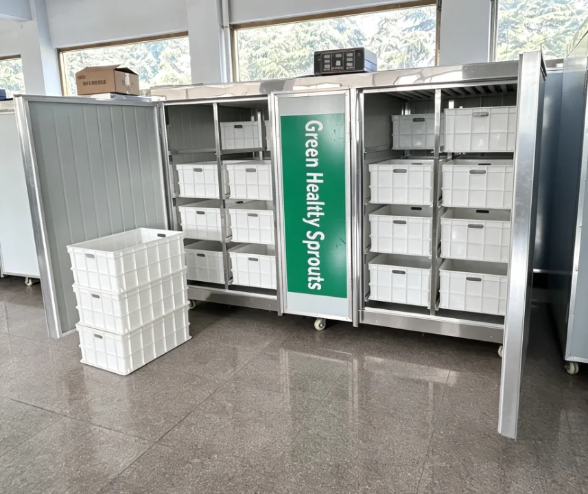 Automatic Mung Bean Sprout Machine Stainless Steel Intelligent Temperature Germination Cabinet 32 Tray 4KW
