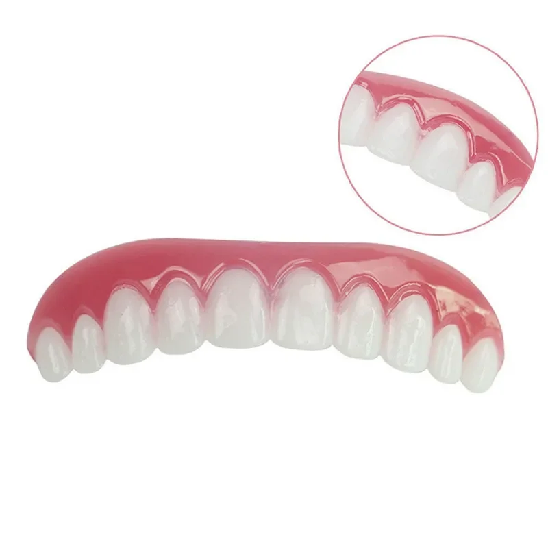 Juego de dientes blancos de simulación de silicona en la fila, juego de dentaduras, carillas flexibles, herramientas de pasta de ajuste perfecto, 29, 1 unidad