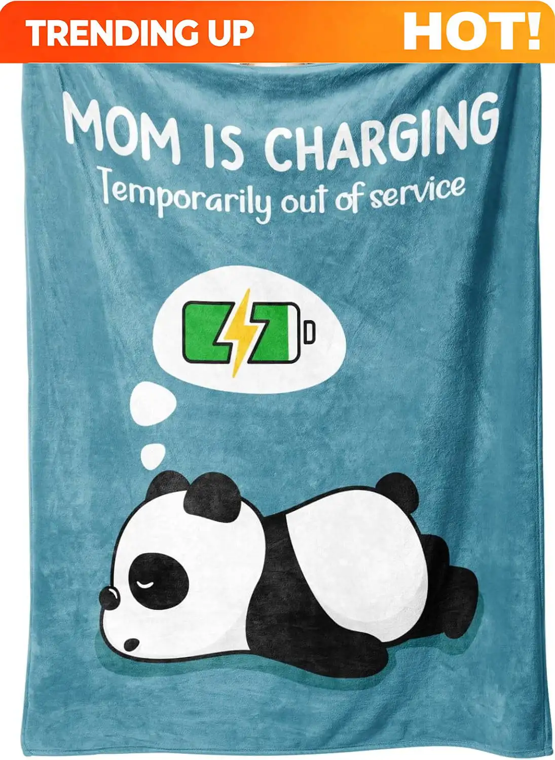 Customize Gifts for Mom Birthday Christmas- Funny Soft Mom is Charging Blanket- New Moms Gifts for Women, Practical Blanket Thro