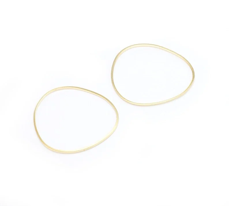 10pcs Rounded Triangle Circle Charm, Irregular Circle Connector, Jewelry Making, Earring Findings, 42x37.5x1mm R2706