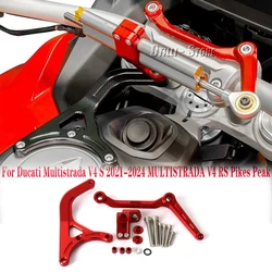 Motorcycle Accessories Stabilizing directional Steering Damper Bracket Kits For Ducati Multistrada V4 S Pikes Peak RS 2021-2024