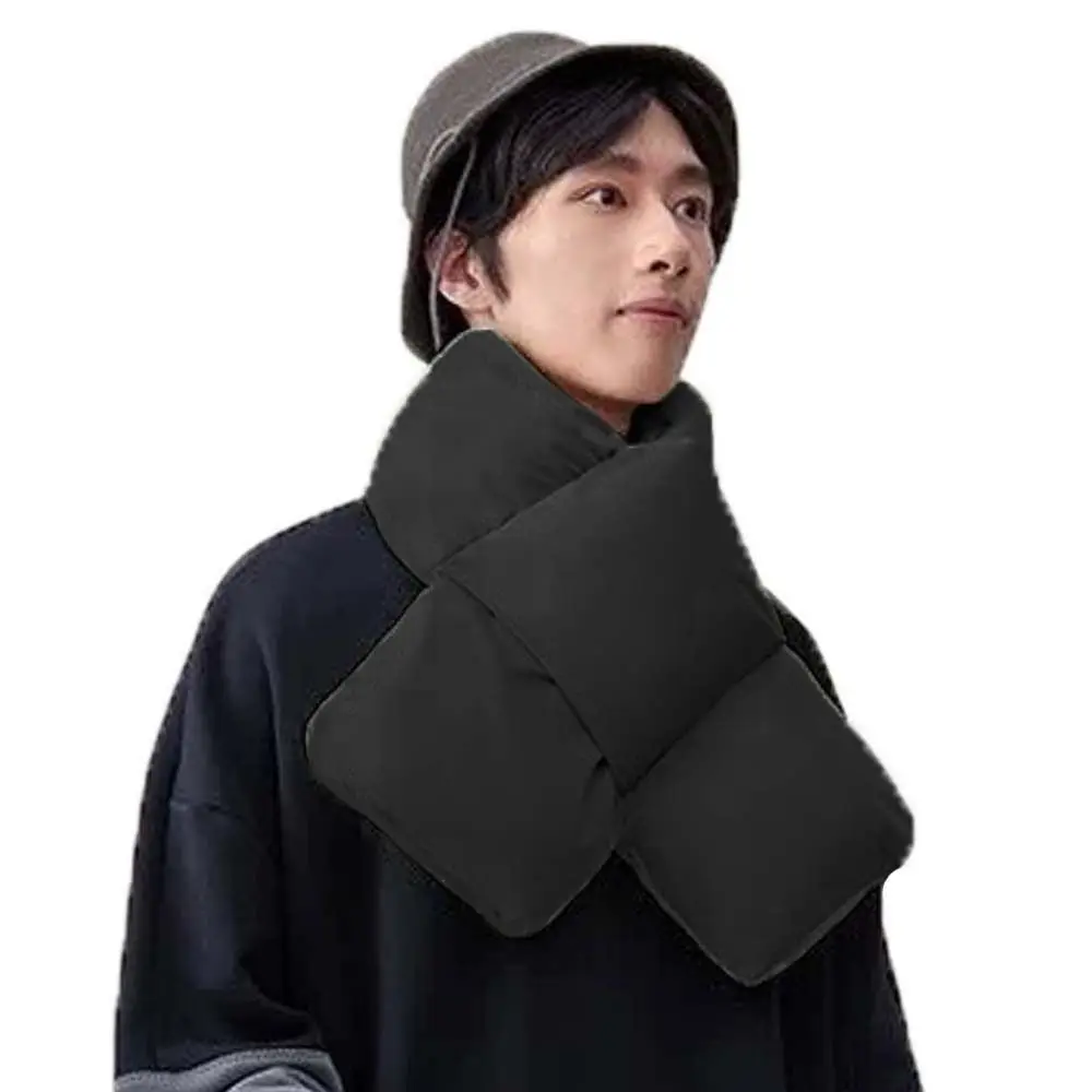 

Unique Chubby Down Neckerchief Thermal Solid Color Winter Scarves Neck Warmer Intersect Winter Shawl Scarf Streetwear
