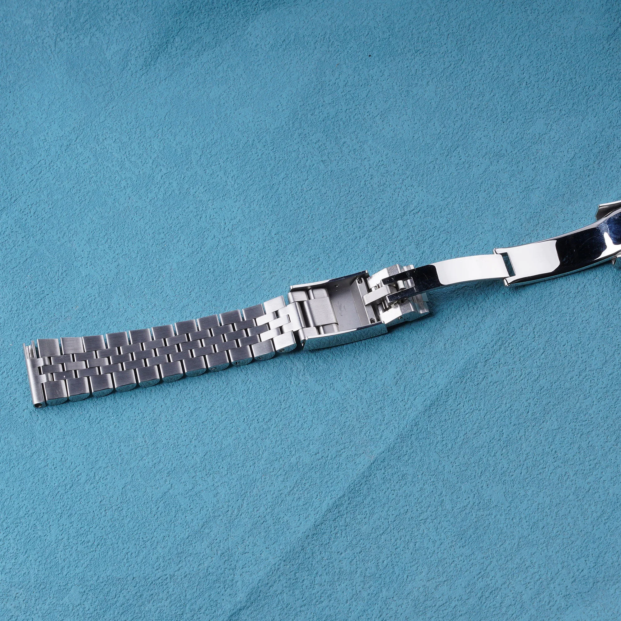 Rolamy 20 22mm Silver Stainless Steel Replacement Wrist Watch Band Strap Bracelet Jubilee with Oyster Clasp For Seiko Bracelet
