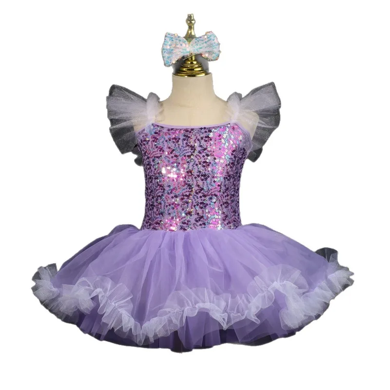 Kinder Professionelles Tutu Mädchen Cygnet Pailletten Prinzessin Tutu Performance Kostüm