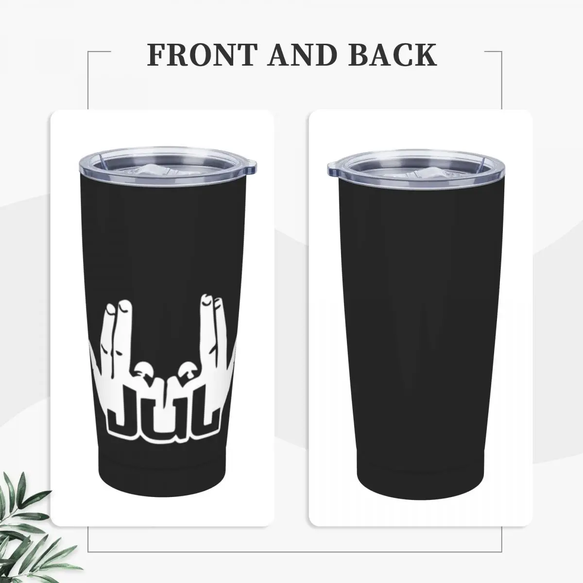 J-Jul Tumbler French Rapper Musician Cold and Hot Water Bottle Heat Preservation Stainless Steel Thermal Mug Driving Car Mugs