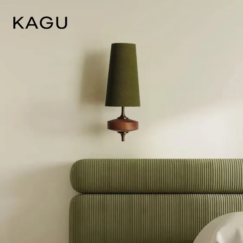 KAGU French Vintage Solid Wood Wall Lamp Retro Sconce For Bedroom Living Room Warm Rustic Home Lighting Bedside Fixture