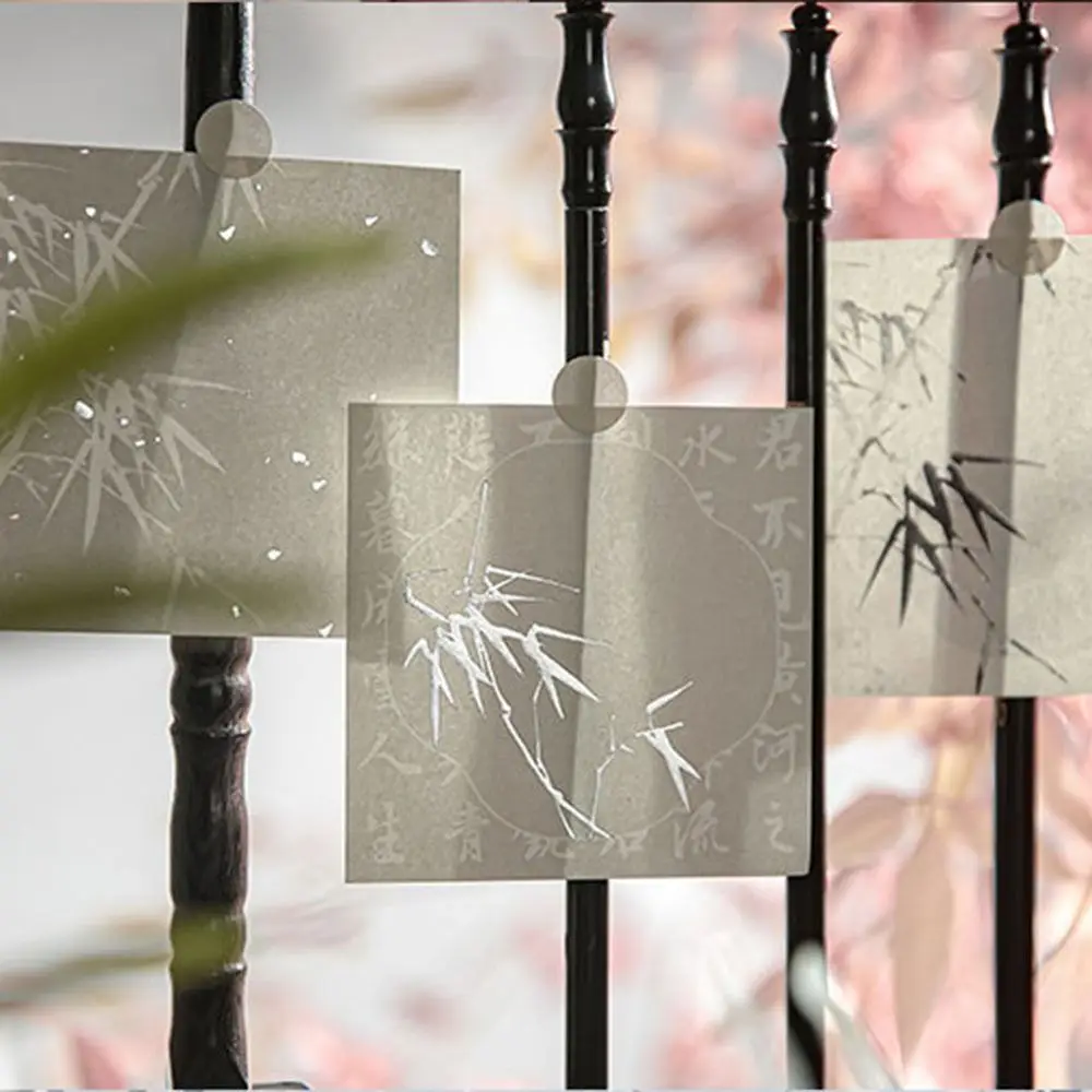 Write Smoothly Non-Sticky Notes Memo Diary Planner Scrapbooking Card Gold Stamping Sticker Thick Chinese Traditional Poetry