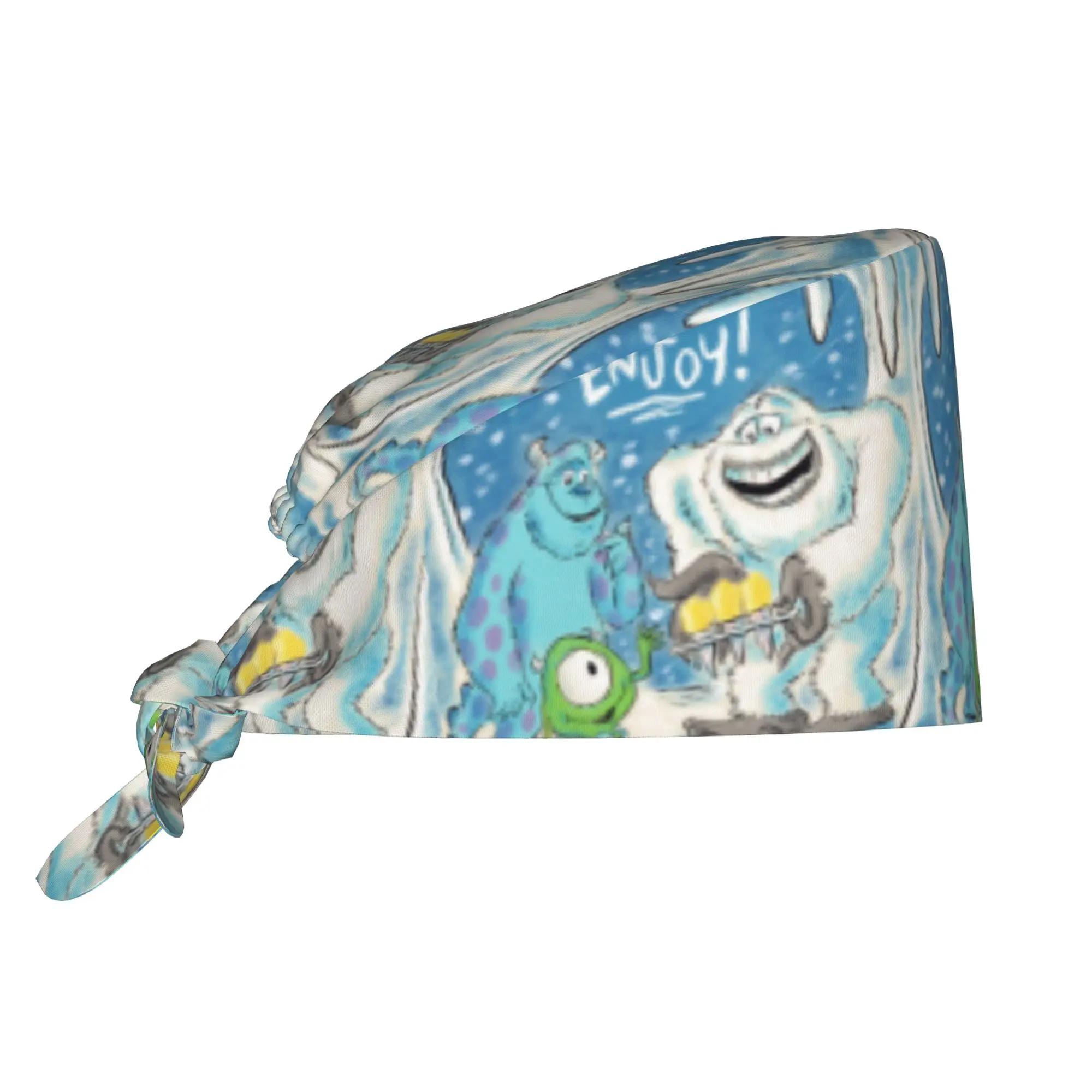 M-Monsters Anime University Breathable Scrub Hat Surgical Scrub Caps Nurse Medical Cap  Work Scrubs Hat for Medical Surgical