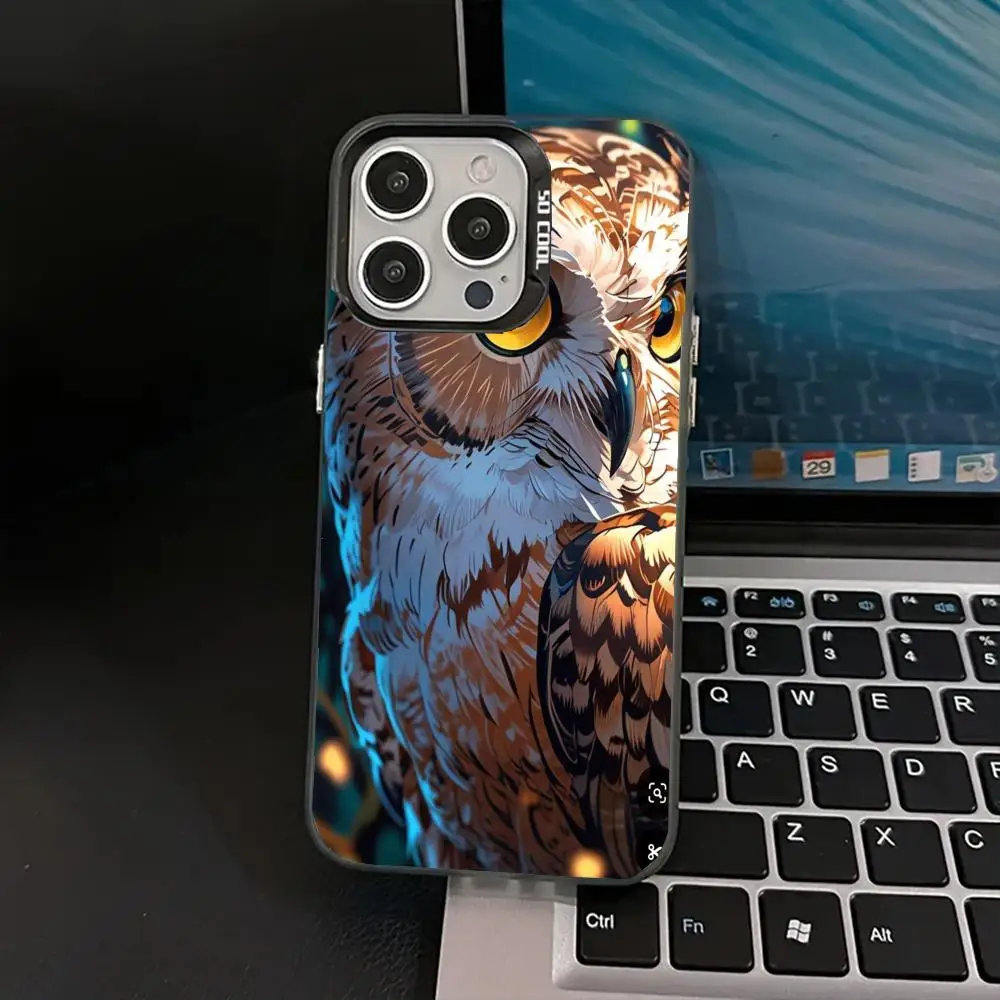 

Owl profile design phone case for iPhone 16 15 14 13 12 11 Pro/ Max/Plus shock-proof rear cover anti-fingerprint