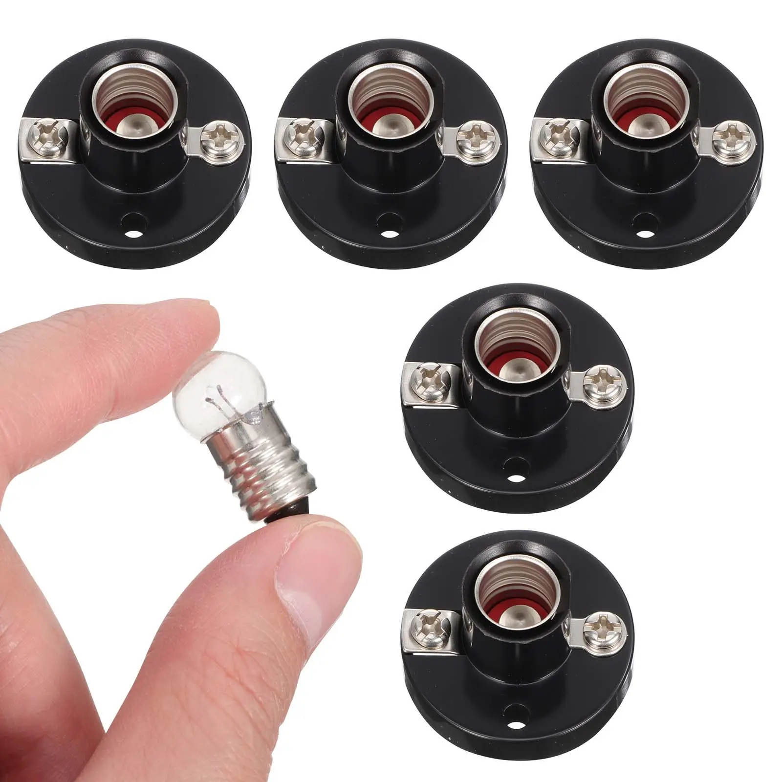 

Набор из 5 штук: винтовые патроны для ламп с лампочками для электротехнического образования, физических лабораторий и экспериментов с цепями