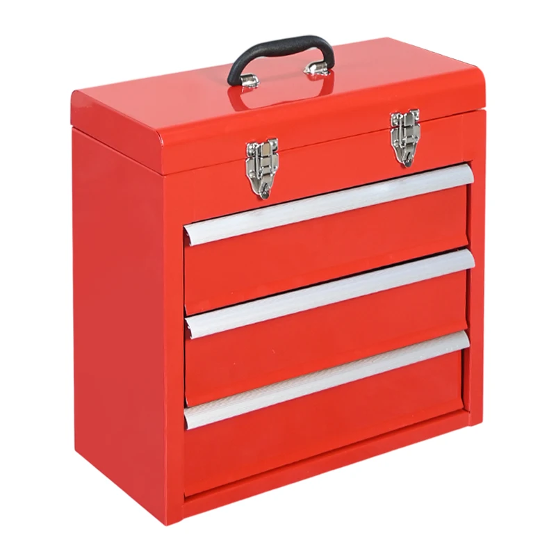 a forMini Desktop 2/3 Drawer Steel Tool Chest, Lockable Cold Rolled Metal Storage Cabinet for Hobby Model, Toy & Hardware Parts
