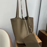 Genuine Leather Bucket Bag Underarm Bag Extended Handheld 22cm New Pattern Fashion Versatile Shoulder Bag Top Layer Leather
