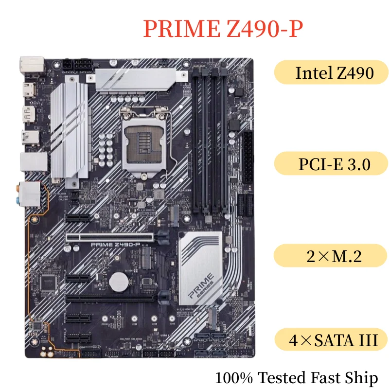 

For ASUS PRIME Z490-P Motherboard 128GB LGA1200 DDR4 ATX Mainboard 100% Tested Fast Ship