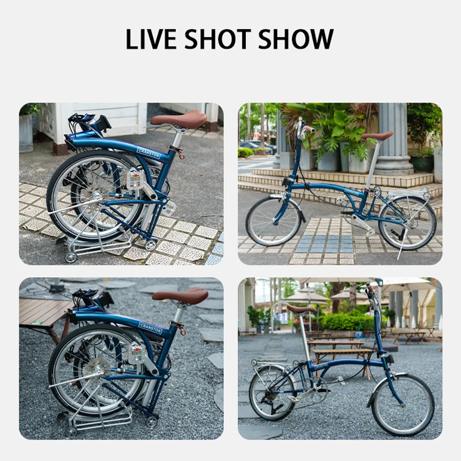 

CRANSTON M/S 16-дюймовый 9-скоростной двойной V-образный тормоз Портативный CRMO Tri Fold Frame 53T Шатуны 16-дюймовые колеса Мини-складной городской велосипед