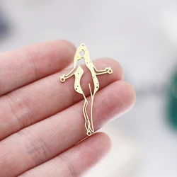 3 unids/lote de dijes de acero inoxidable para mujer, geometría corporal para mujer, suministros de joyería de acero inoxidable, collar y pendientes DIY