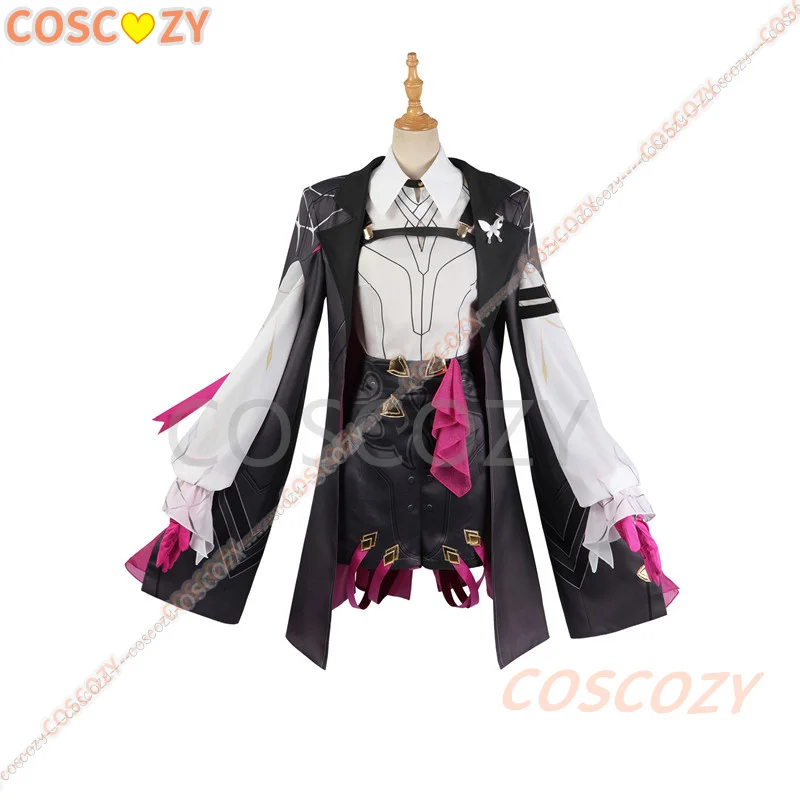 Jeu Honkai: Star Rail Cosplay Costume, Kafka Cosplay Costume, uniforme, plis, vêtements de jeu, chaussures, bas, perruque, ensemble complet