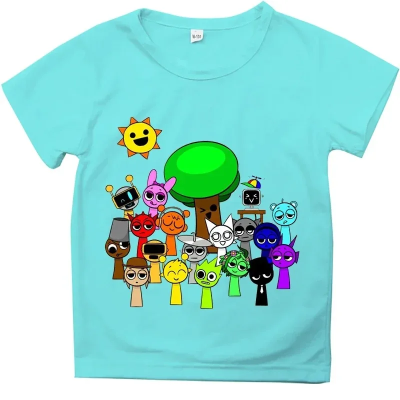 Lustige Sprunki T-Shirts für Jungen und Mädchen, Sommer-Kurzarm-T-Shirts, Kinder-Cartoon-Incredibox-Spiel-T-Shirt, Sprunki Kinderkleidung, Oberteile – Detail 7