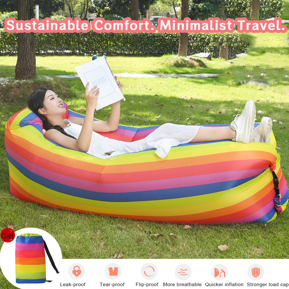 Garden Sofa | Lazy Inflatable Sofa Bed | Foldable Portable Outdoor Recliner | Beach, Camping, Travelling Resting Bed
