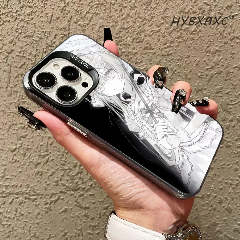 Comic Subculture Silver-haired Girl FOR IPhone 15 14 13 12 Pro Plus ProMAX Suitable Samsung Galaxy S24 S23 22 21ultra Silver