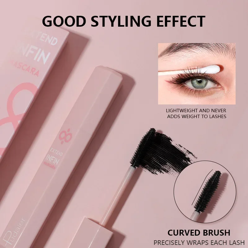 Pudaier Full Fling 24-Hour Waterproof Black Mascara Defining Make Up Non-smudge Eyelash Primer Lashes Long Thick Curly Makeup