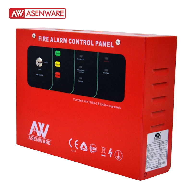 

ASENWARE 2166 Conventional Fire Alarm System Kit control panel