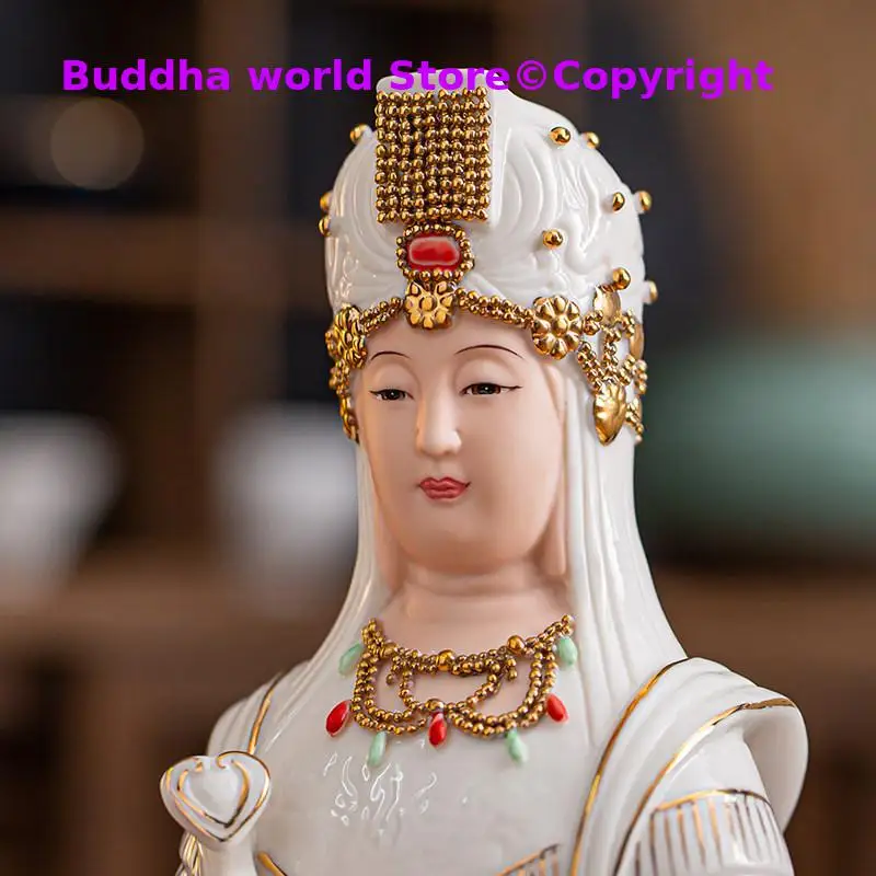 50% DE DESCONTO em estátua de Mazu de alta qualidade, para culto familiar no Sudeste Asiático, representando o Deus do Mar, Mazu, em porcelana, para altar familiar.