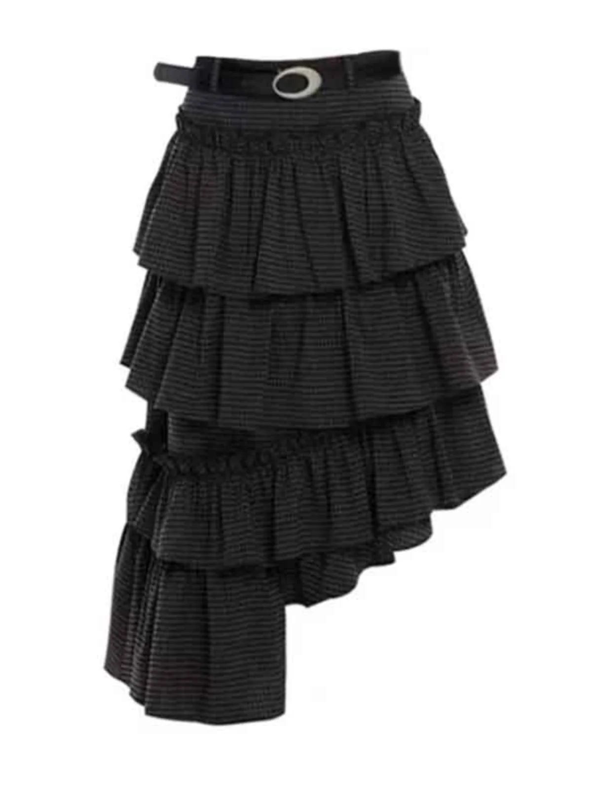 

Юбка-миди в клетку с высокой талией в стиле ретро, женская осенне-зимняя юбка-тортик нестандартного дизайна, эффект похудения, чистый цвет