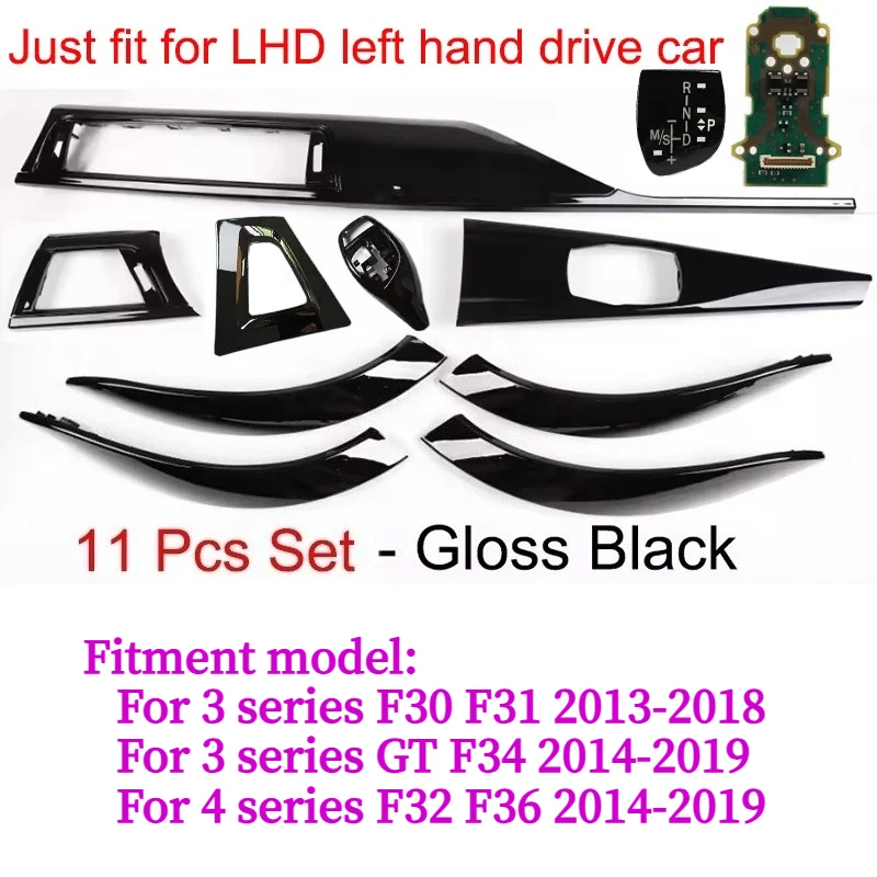 3 4 Series 3GT F30 F31 F32 F34 F36 Replacement Car Interior Trims Dashboard Door Cover 11pcs 9pcs 10pc 2pcs 7pcs 8pcs for BMW