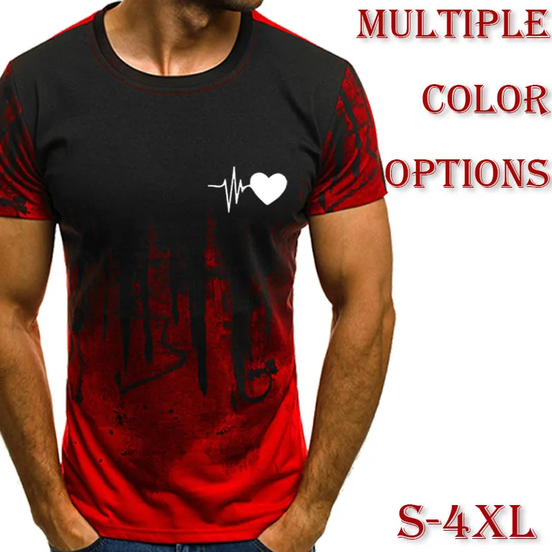

Men's 3D printed T-shirt men's short sleeved fashionable top round neck summer short sleeved fashionable casual T-shirt