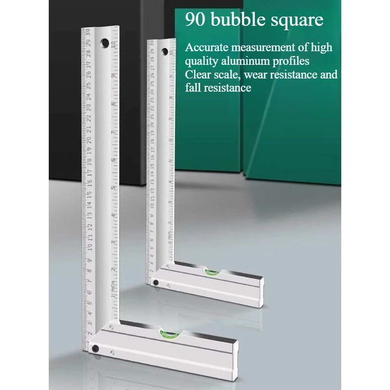 90-degree Measurement of Aluminum Alloy Horizontal Square Steel Ruler with Multifunctional Thickening Angle Ruler