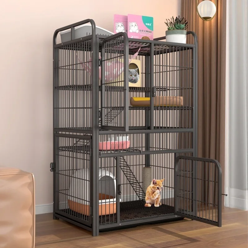 Cat cage Household  villa with toilet Integrated large free space Large cat house