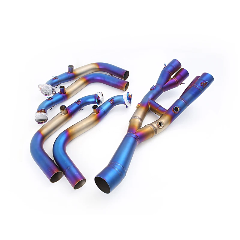 For BMW S1000RR 2019-2025 S1000R 2021-2025 Complete Exhaust System Motorcycle Header Link Pipe Blue Stainless Steel Tube Slip On