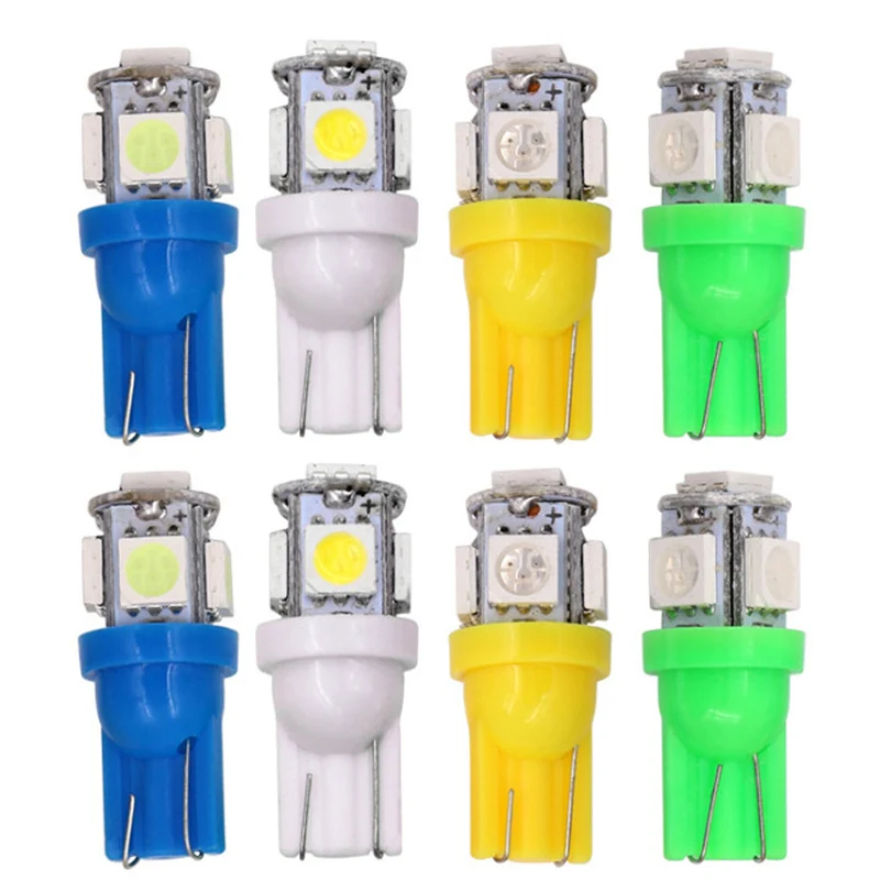 1Pack Car LED Bulb T10 W5W 194 LED Signal Light 5050 SMD White Auto Interior Dome Reading Lamp Side Wedge Trunk Lamp DC 12V 24V 