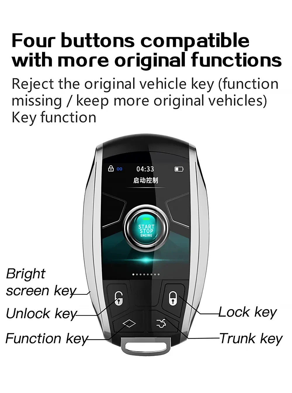 B-one Modified Universal Smart Remote Key LCD Screen Display For Mercedes-Benz BMW Audi Bentley Hyundai Mazda VW Ford Toyota