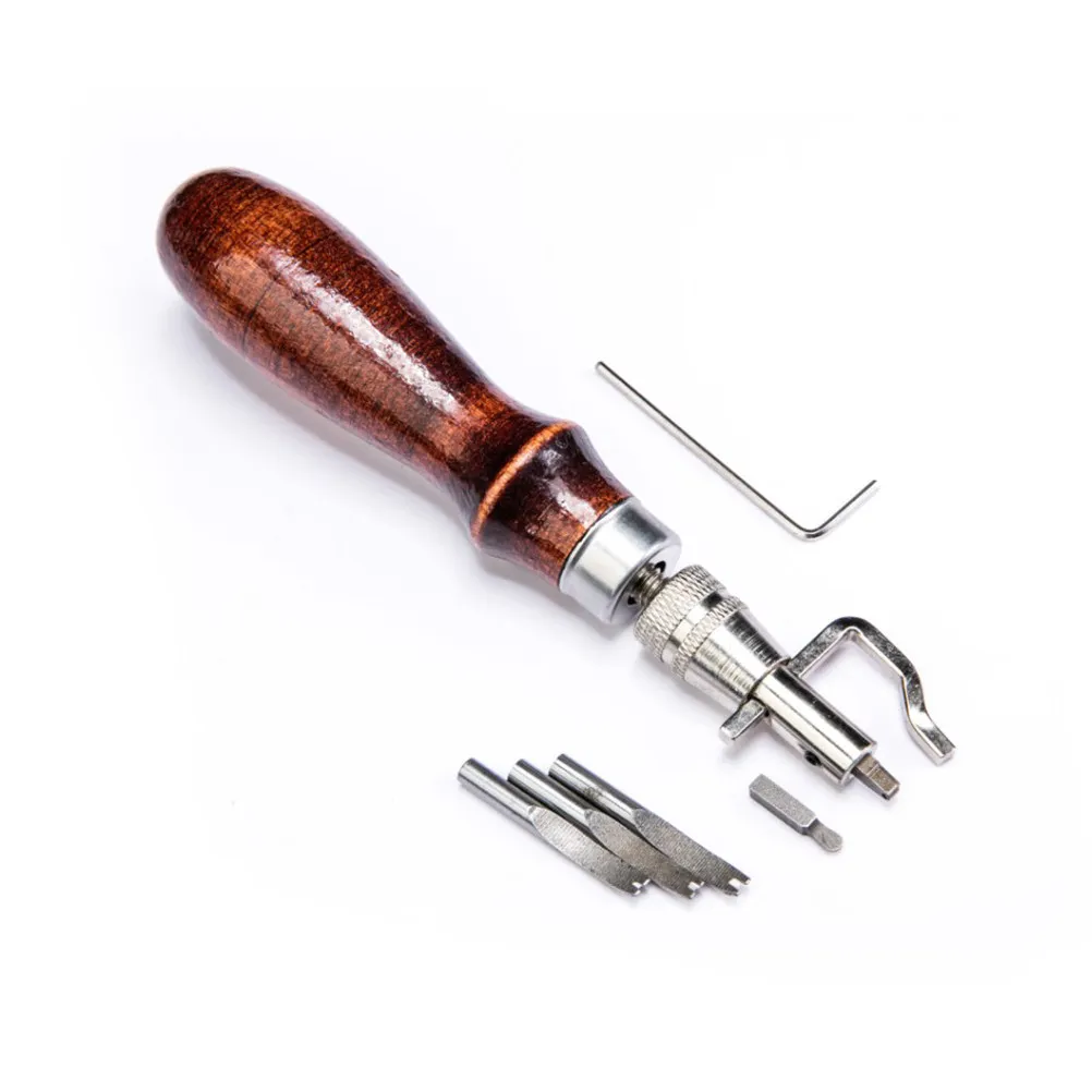 7Pcs Rust Resistant Leatherworking Tools Set Stitching Groover Skiving Edger Beveler Creaser Trimmer Spacer for DIY Belt Wallet