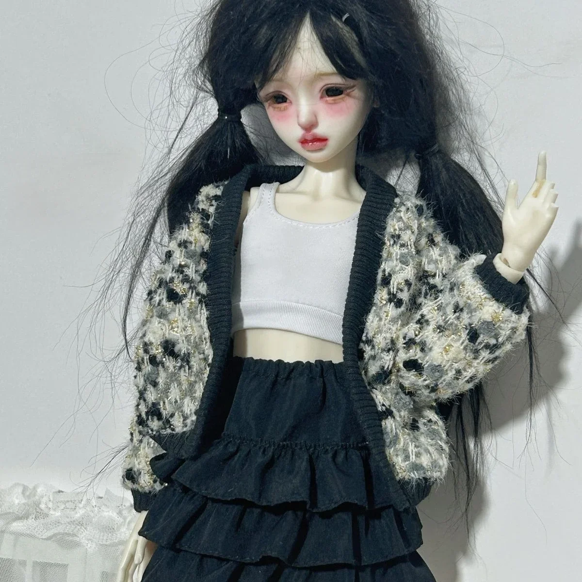 1/6 1/4 인형 옷 세트, 30 cm, 45cm Bjd 인형 가디건 니트 원피스 스커트 조끼 소녀 장난감 원피스 놀이 집 인형 액세서리