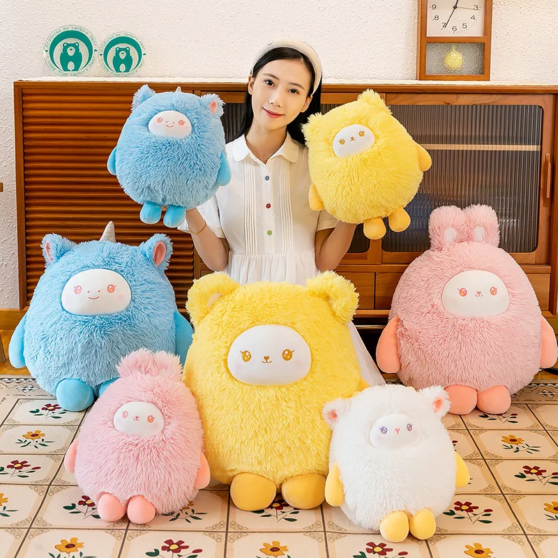 35/45CM New Cute Plush Toy Little Lamb Unicorn Doll Bedhead Doll Cloth Doll Pillow Girl Gift Yellow/White/Pink/Blue