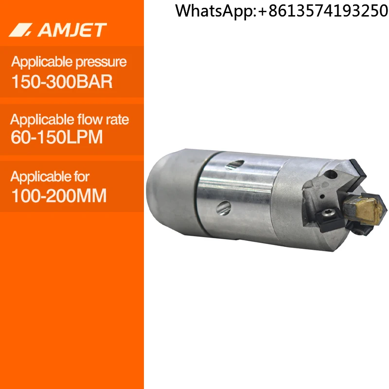 

AMJET Penetrator Pro High Pressure Sewer Jet Nozzles 150-300bar 60-150lpm Jetter Nozzle Drain Nozzles Pipe Diameter 100-200mm