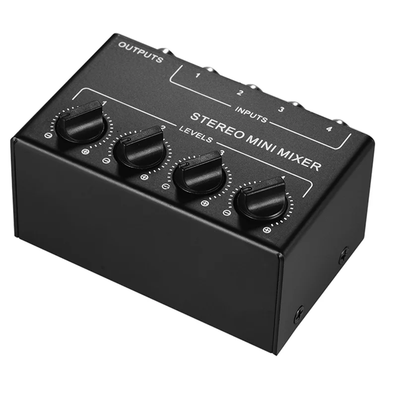 BNVN-CX400 Mini Stereo 4-Channel Passive Audio Mixer Microphone Multi-Function 1 In 4 Out Splitter For Studio Compatible