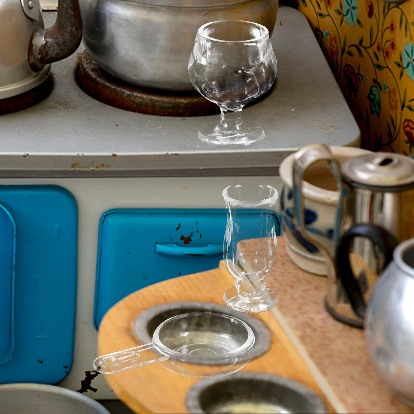 

1 set 1 Set Miniature House Cups Plastic Ice Cream Dessert Cups For Diy Tiny Kitchen Decor Kids Landscape Ornament