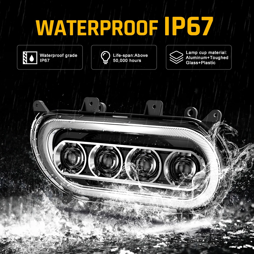 【جودة عالية】مصابيح أمامية Led للدراجة النارية من الألومنيوم من Loyo Diecast لدراجة Harley Road Glide Special FLTRXS 2015-2022 Led Headlam