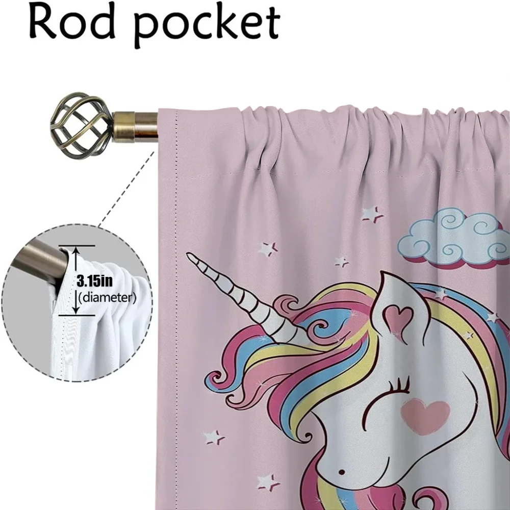 Cute Cartoon Unicorn Home Interior tende per soggiorno tenda Tulle per tende da camera da letto tende Anti-zanzara 2 pezzi