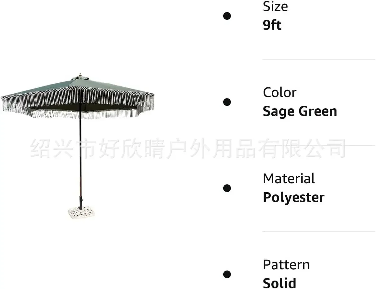 Cross-border hot-selling leisure sunscreen with tassel vertical edge parasol outdoor swimming pool courtyard garden courtyard um