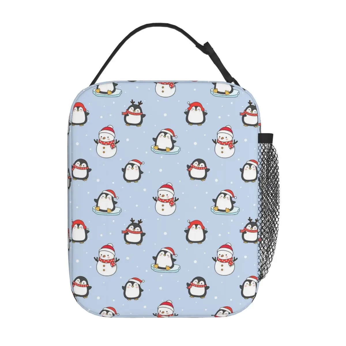Cute Penguin And Ice Snow Pattern Insulated Lunch Bag for Women Children Portable Food Boxes Thermal Lunch Box Tote